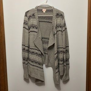 Drapey cotton open front sweater